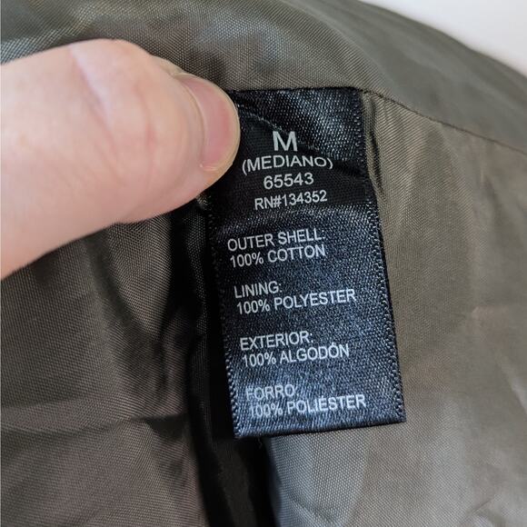 Ambiance Olive Green Hooded Cinched Waist Lightweight Utility Jacket Size Medium - Picture 7 of 9